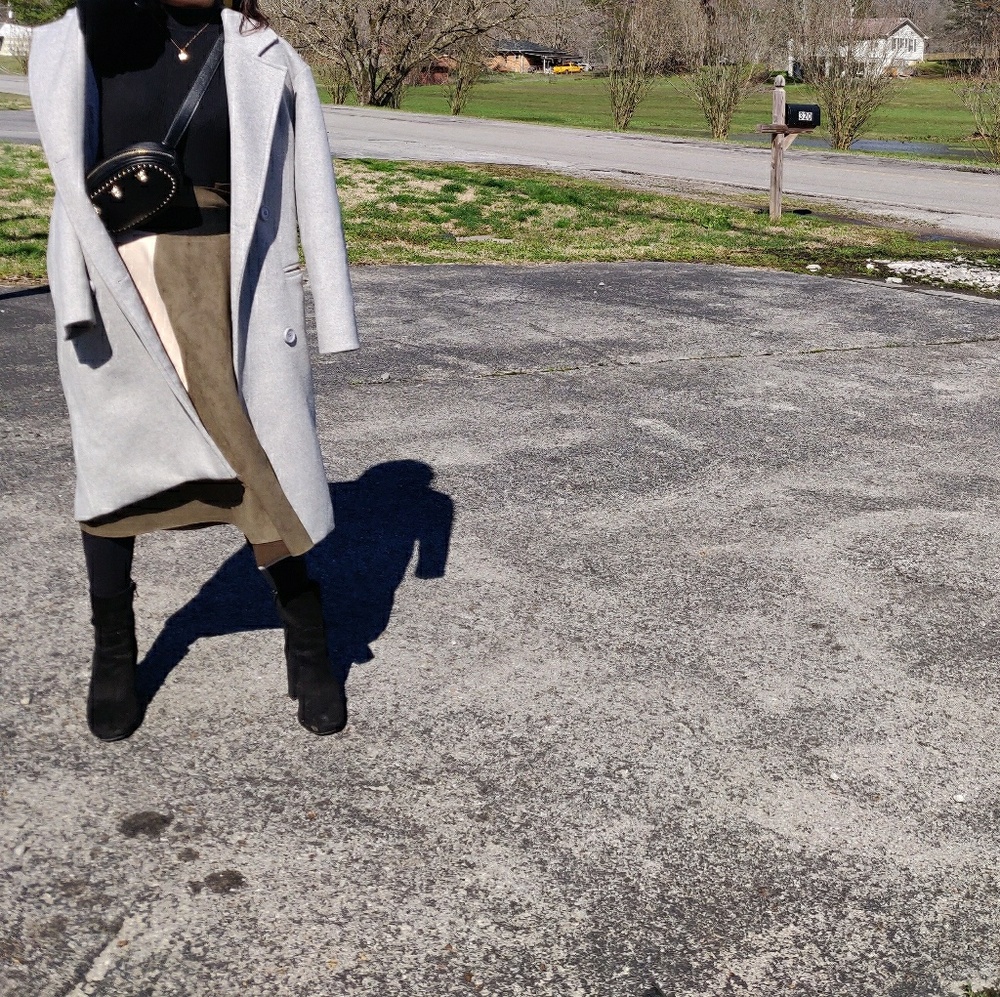 Light grey winter coat with soft liner